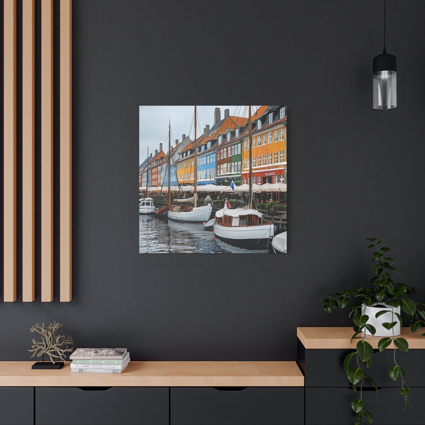 Coastal Canvas Print, Vibrant Harbor Art, Nautical Home Decor, Gift for Sailors, Maritime Wall Art
