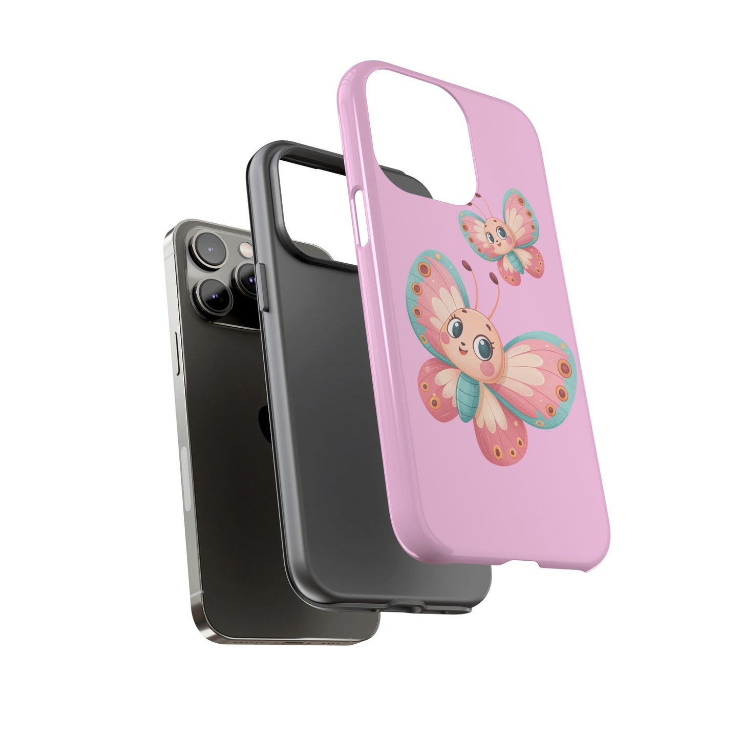 Cute Butterfly Phone Case, Tough Phone Cover, Girly Phone Accessory, Unique Gift for Her, Kids Phone Case, Floral Design Case