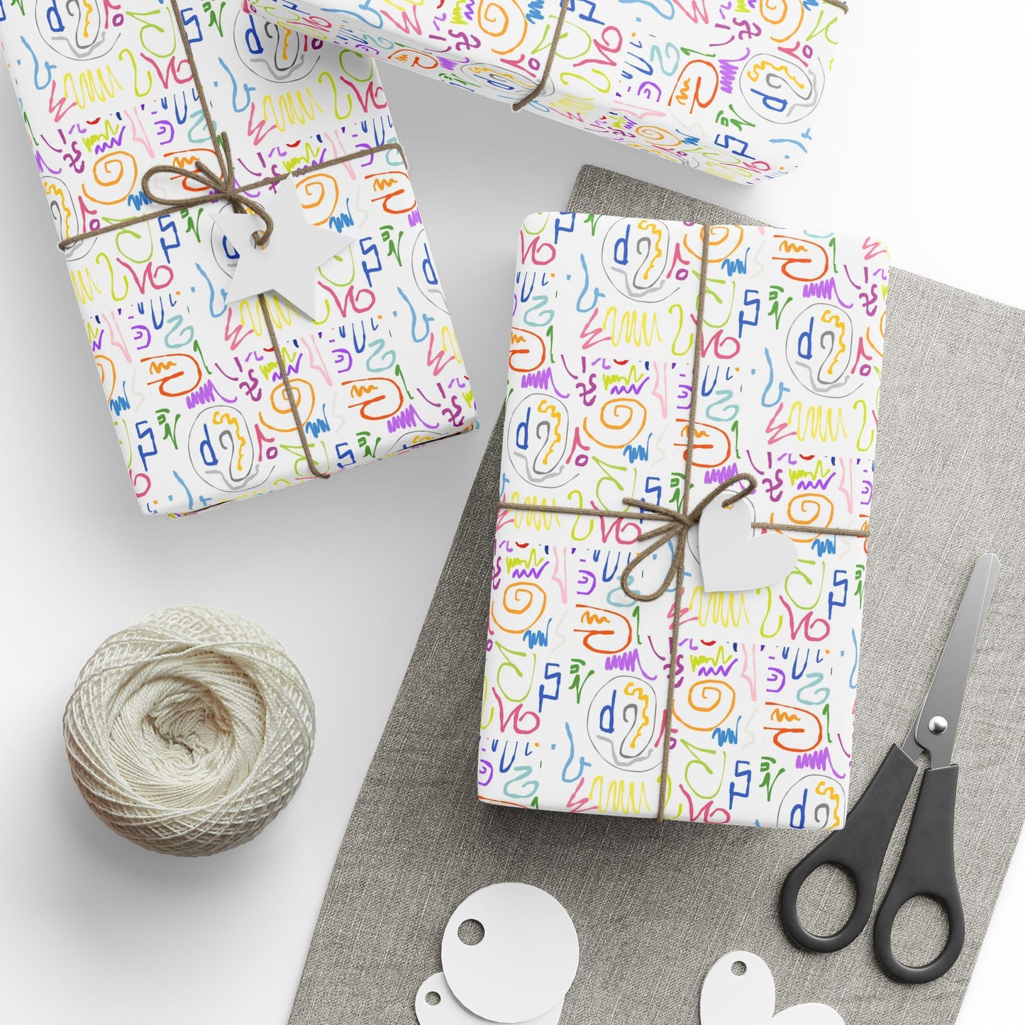 Colorful Artistic Wrapping Paper | Gift Wrap for Birthdays, Holidays, Parties, DIY Projects, Events