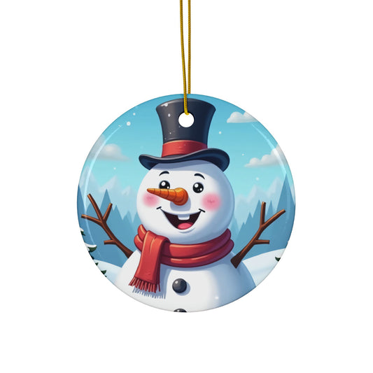 Cheerful Snowman Ceramic Ornaments, Perfect Holiday Decor, Set of 1, 3, 5, 10 for Christmas Tree, Gift Tags, Home Decor