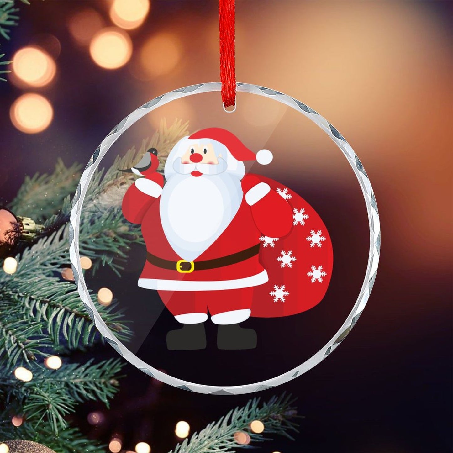 Glass Circular Ornament Pendant