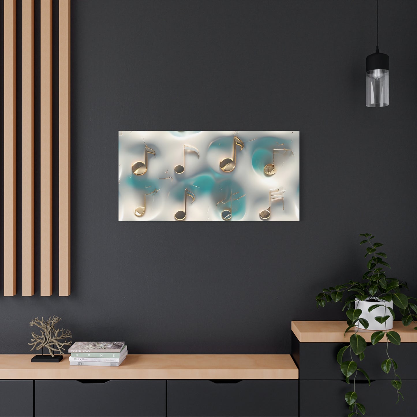 Musical Notes Wall Art Canvas, Elegant Home Decor, Perfect for Musicians, Music Lovers, Gifts for Music Teachers, Unique Art Piece
