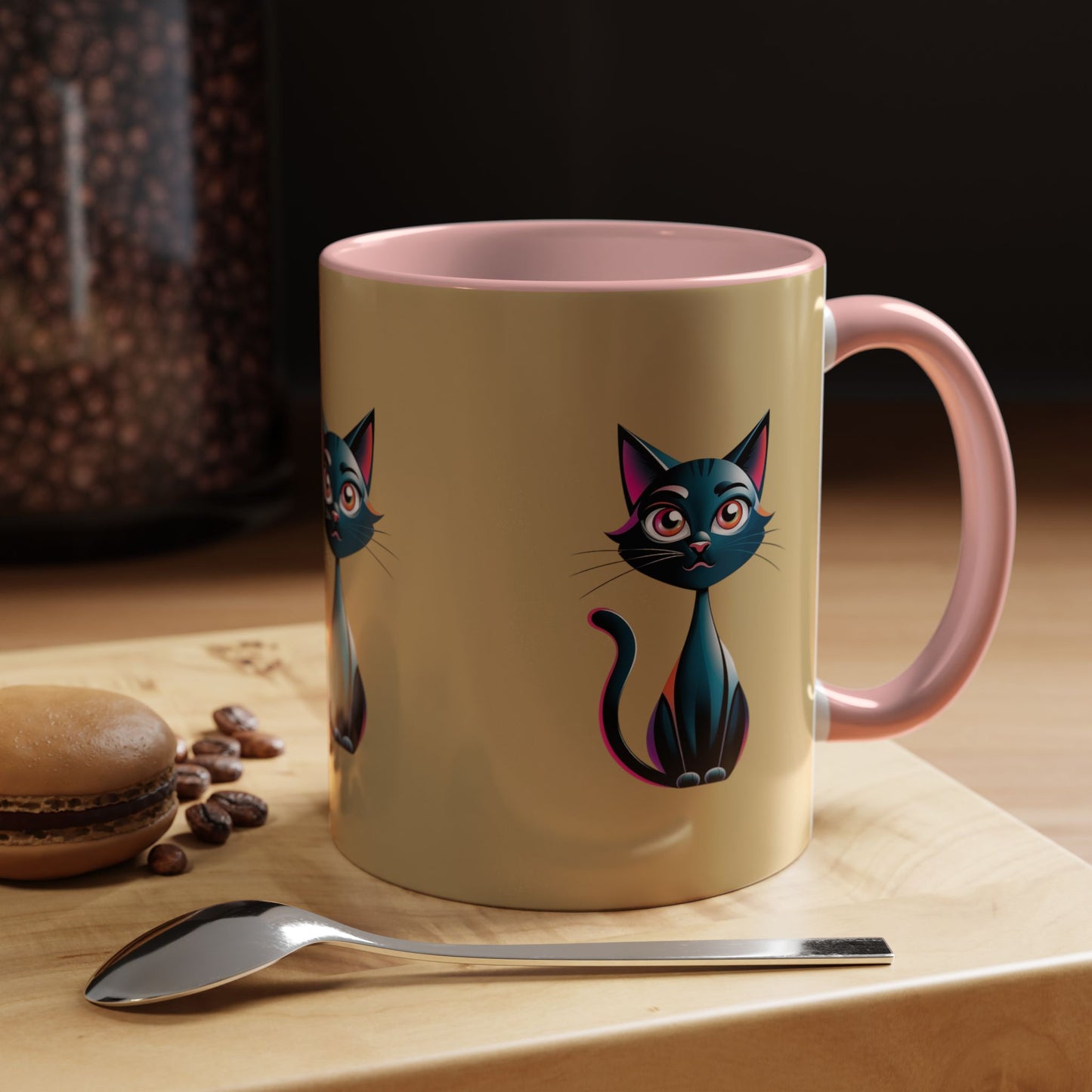 Cute Cat Accent Coffee Mug - Perfect for Cat Lovers, Gift for Birthdays, Home Decor, Animal Enthusiasts, Fun Kitchenware