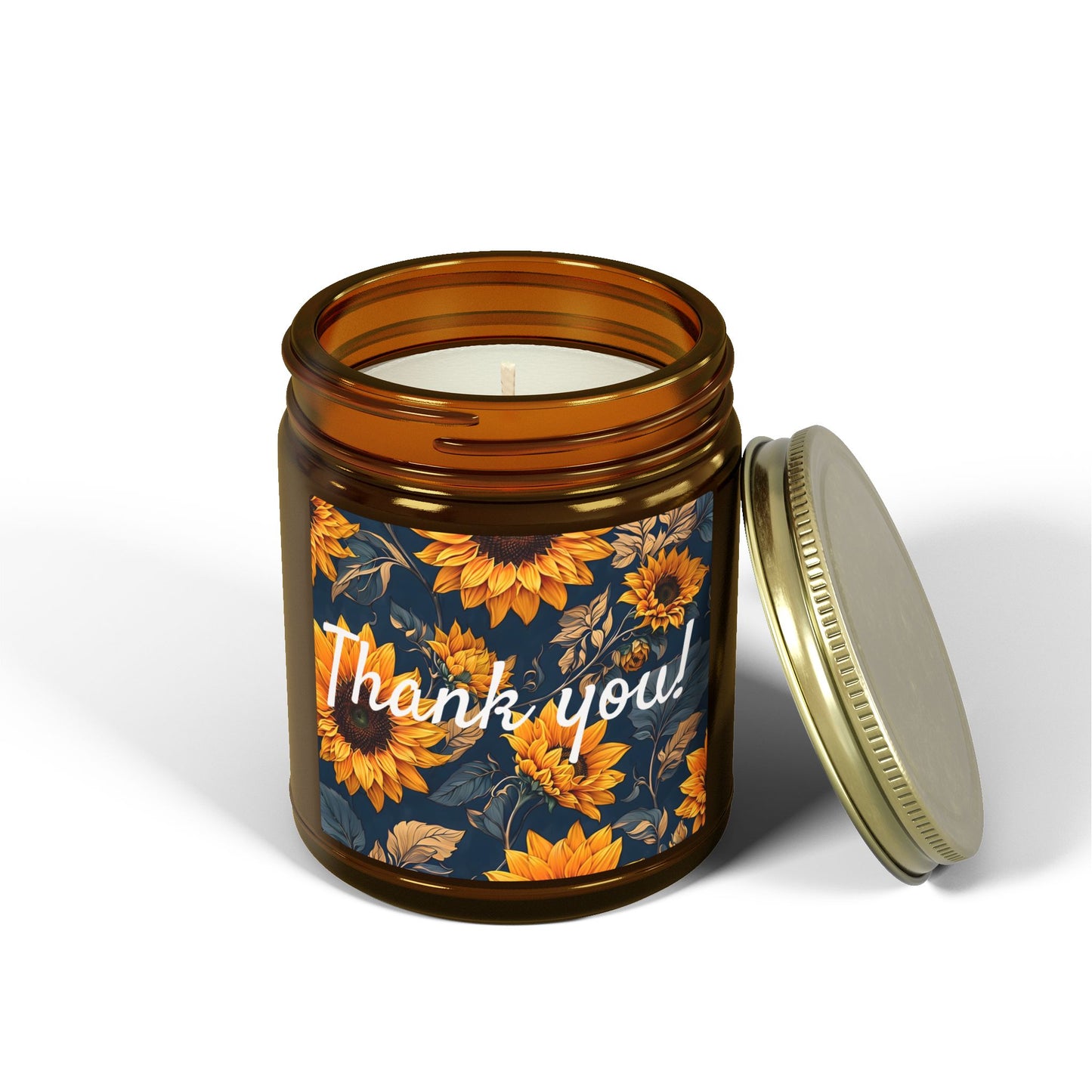 Thank You Sunflower Scented Candle — Coconut Apricot Wax (4oz/9oz)