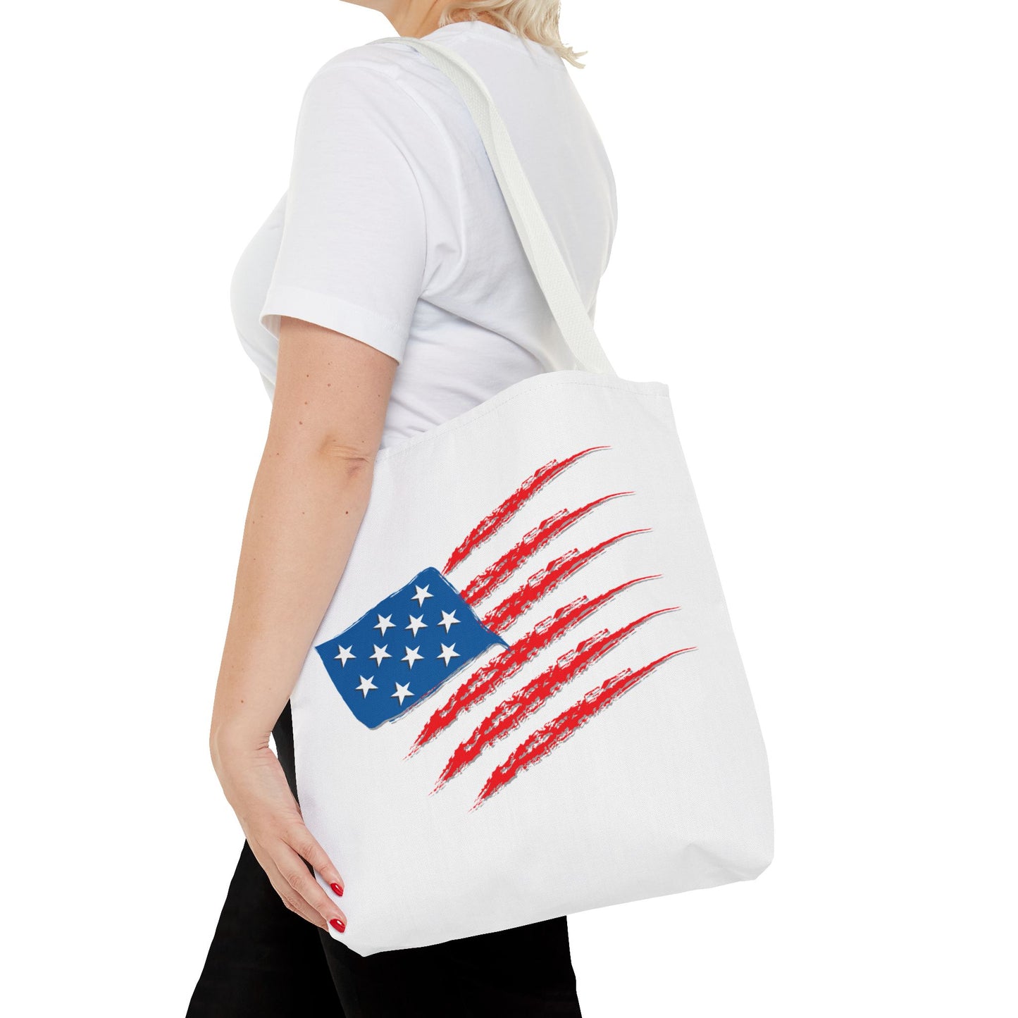 Patriotic Tote Bag | USA Pride | American Flag Design | Eco-Friendly Market Bag | Gift for Fourth of July, Veterans, Memorial Day