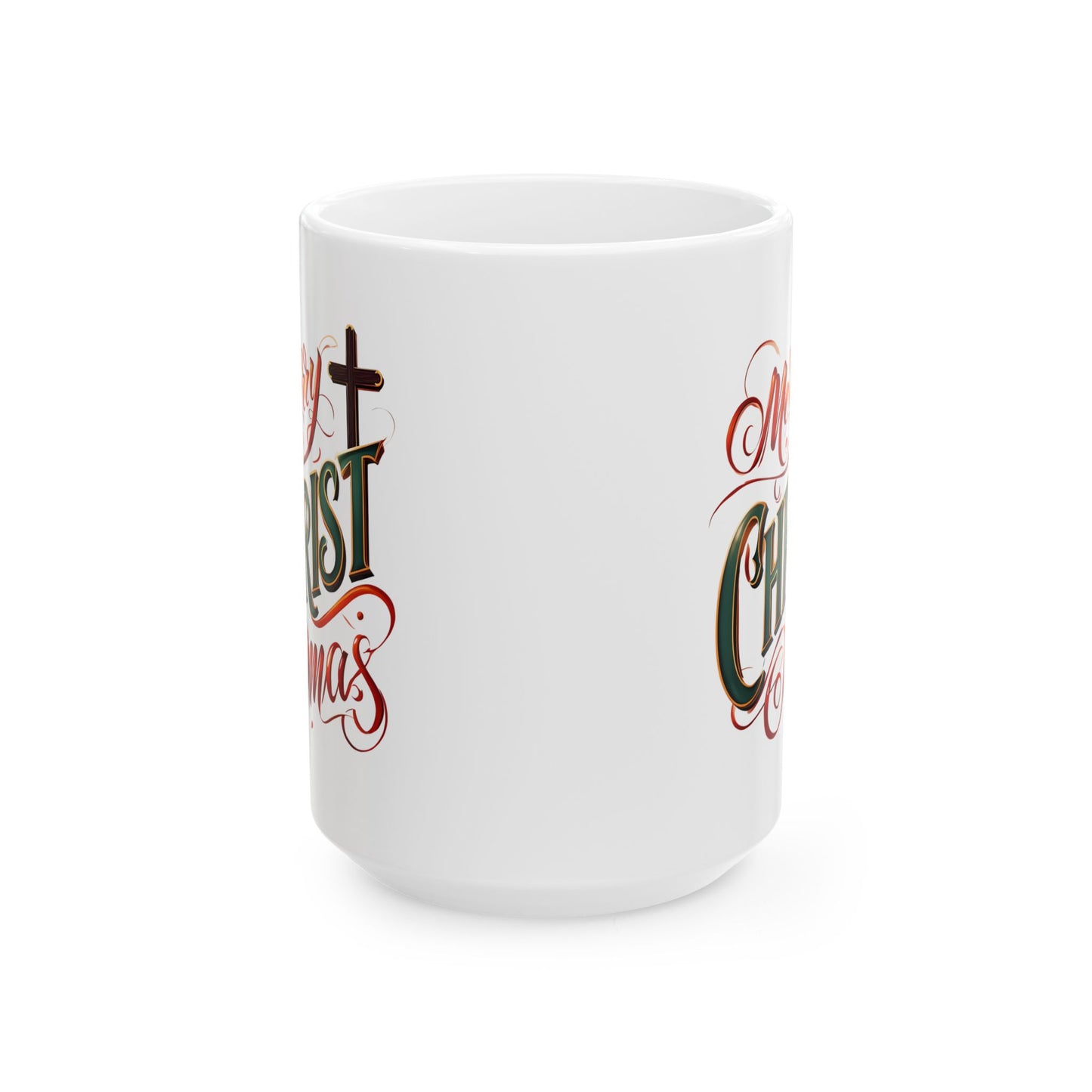 Christmas Ceramic Mug - Merry Christ-Mas Coffee Cup, Holiday Gift, Hot Cocoa Mug, Festive Kitchen Decor, Seasonal Beverage Mug