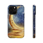 Moonlit Smile Phone Case — Starry Night Crescent Moon iPhone Cover