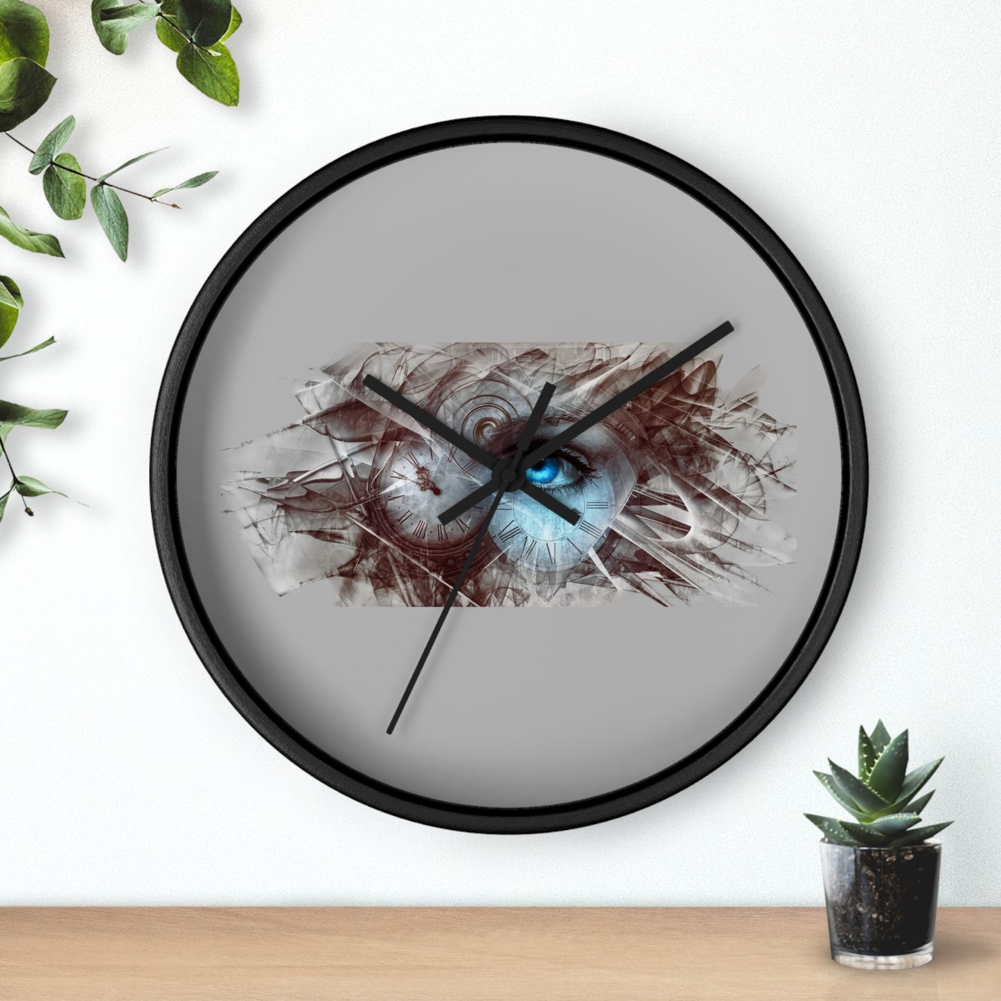 Rustic Eye Art Wall Clock, Unique Home Decor, Gift for Art Lovers