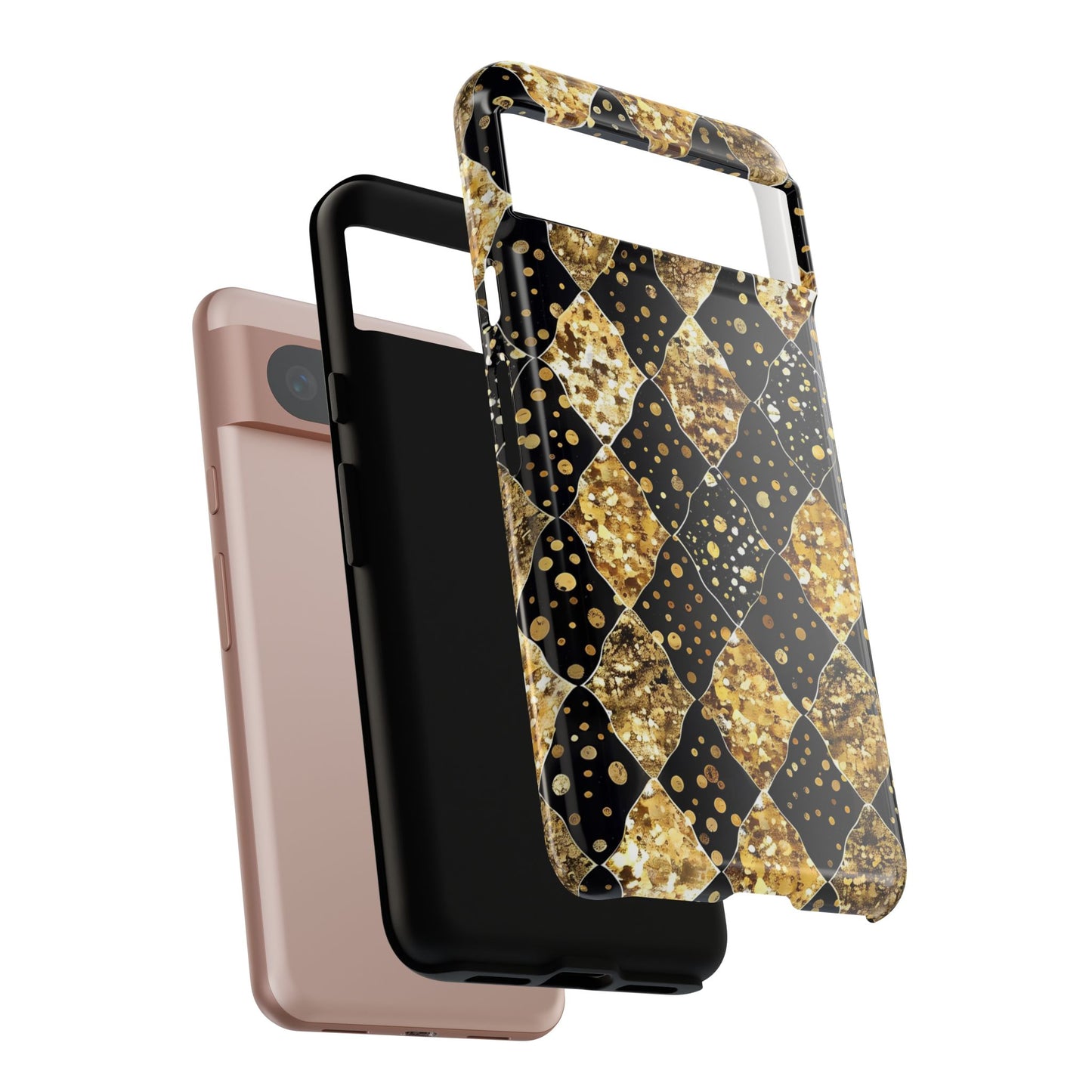 Elegant Gold & Black Phone Case for Tough Protection