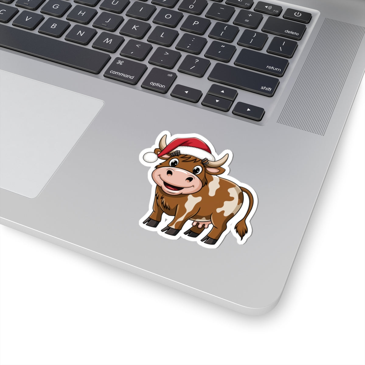 Cute Christmas Cow Stickers, Holiday Decor, Laptop Decal, Gift for Farmers, Fun Stickers for Kids