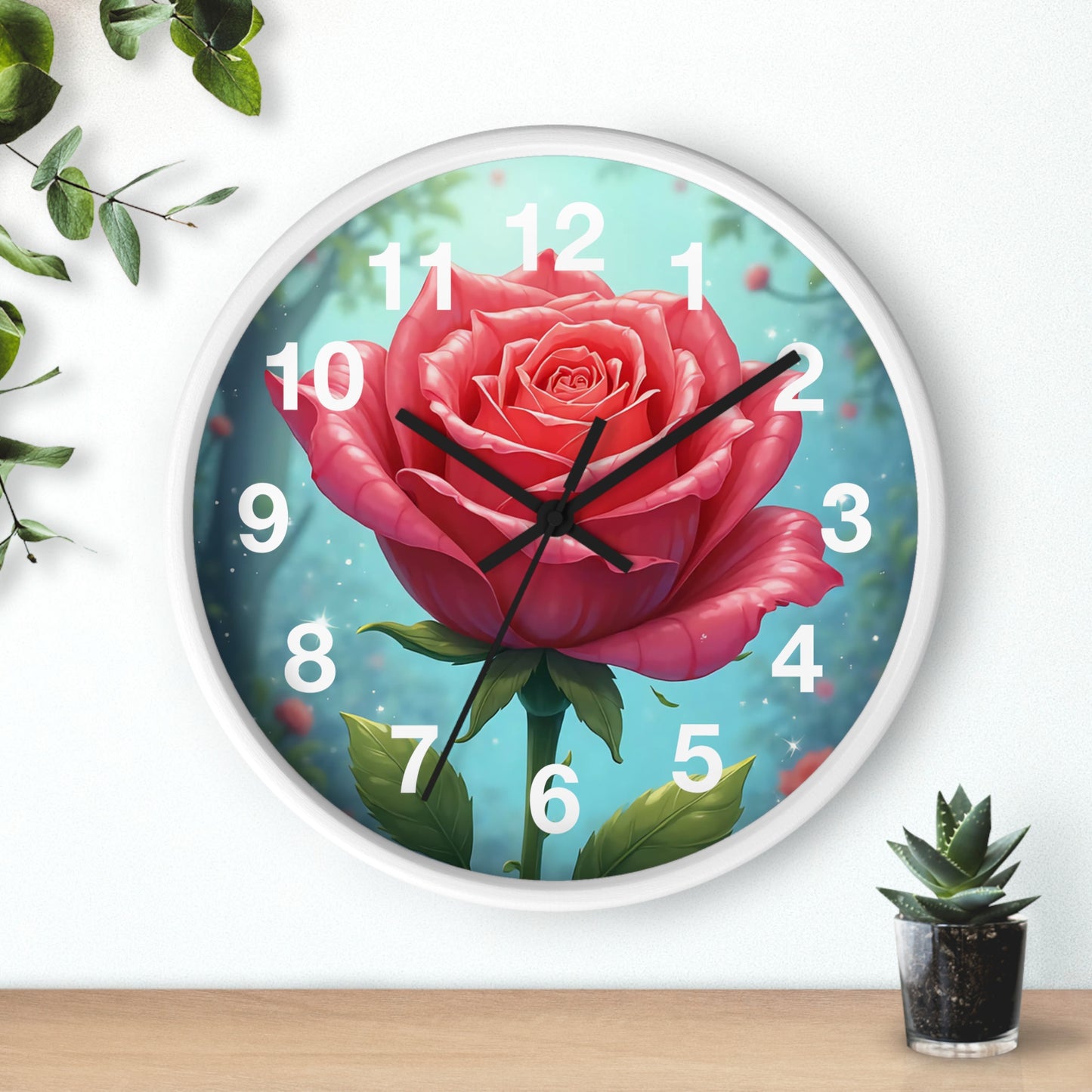Floral Rose Wall Clock - Elegant Home Decor, Unique Gift for Garden Lovers, Timeless Decoration for Living Room, Birthday, Wedding, [...]