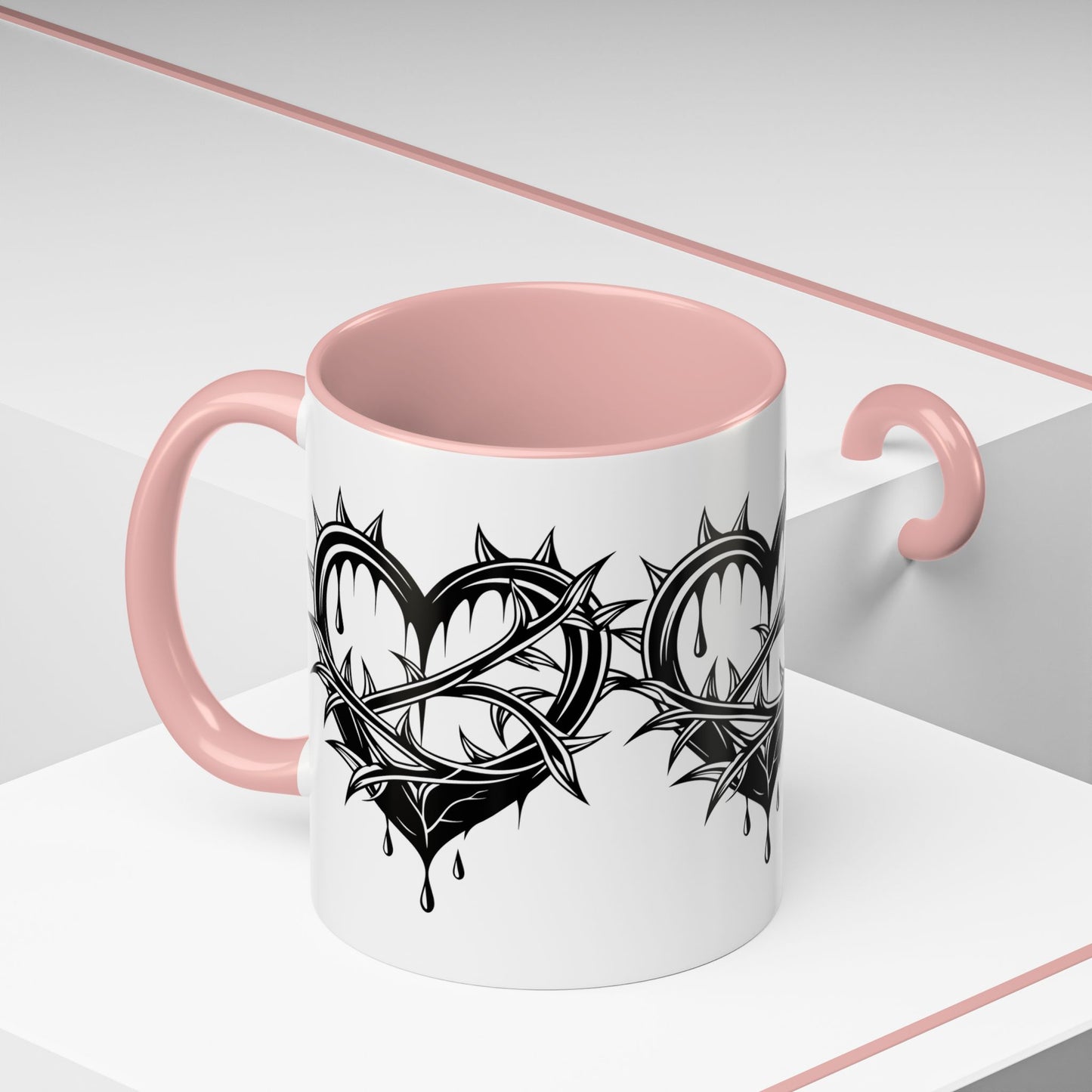 Gothic Heart Mug, Unique Art Coffee Cup for Gifting, Gothic Home Decor, Perfect for Friends, Gothic Style Drinkware
