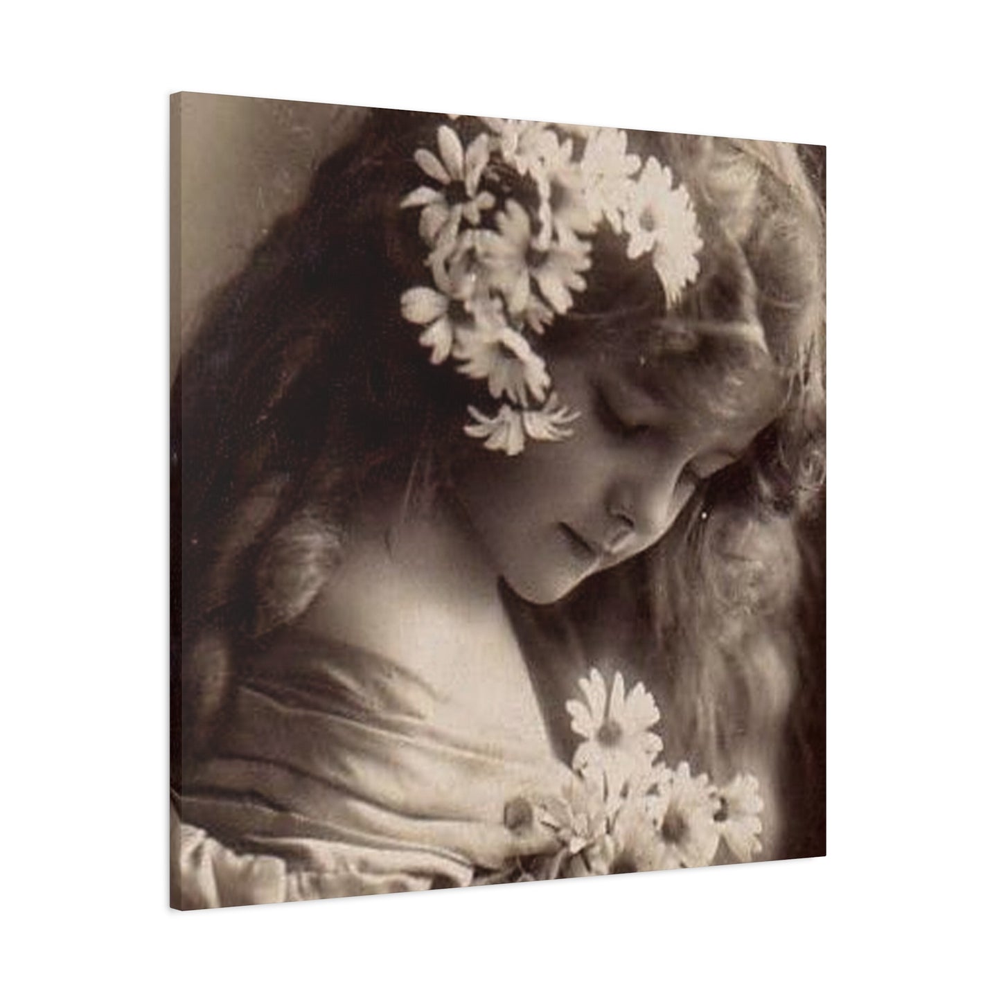 Vintage Floral Portrait Canvas