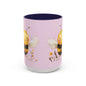 Cute Bee Accent Coffee Mug for Nature Lovers, Fun Bee Design, Gift for Friends, Bee Themed Kitchenware, Bee Lover's Mug