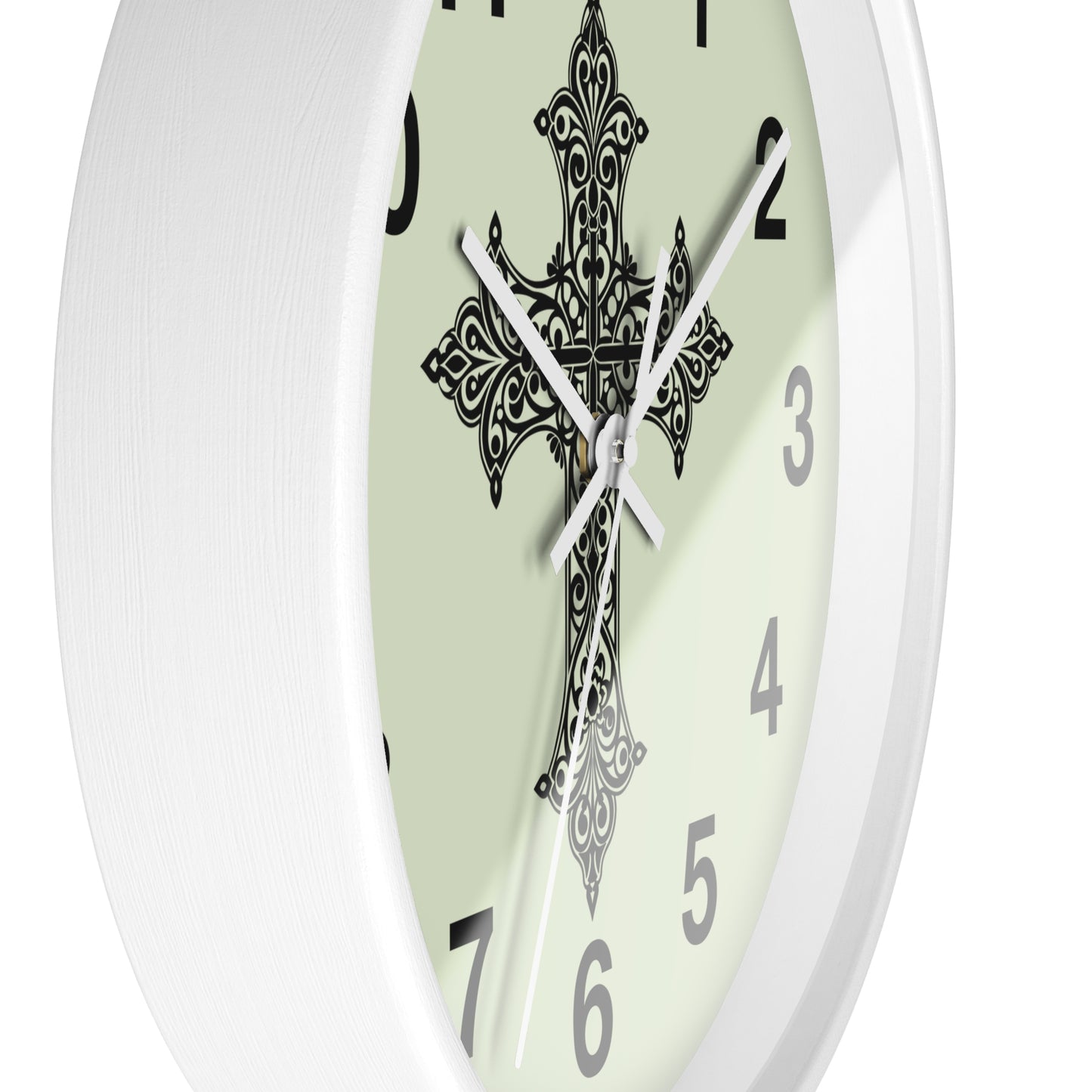 Elegant Cross Wall Clock | Faith-Inspired Home Decor, Unique Gift for Christians, Living Room Accent, Religious Wall Art