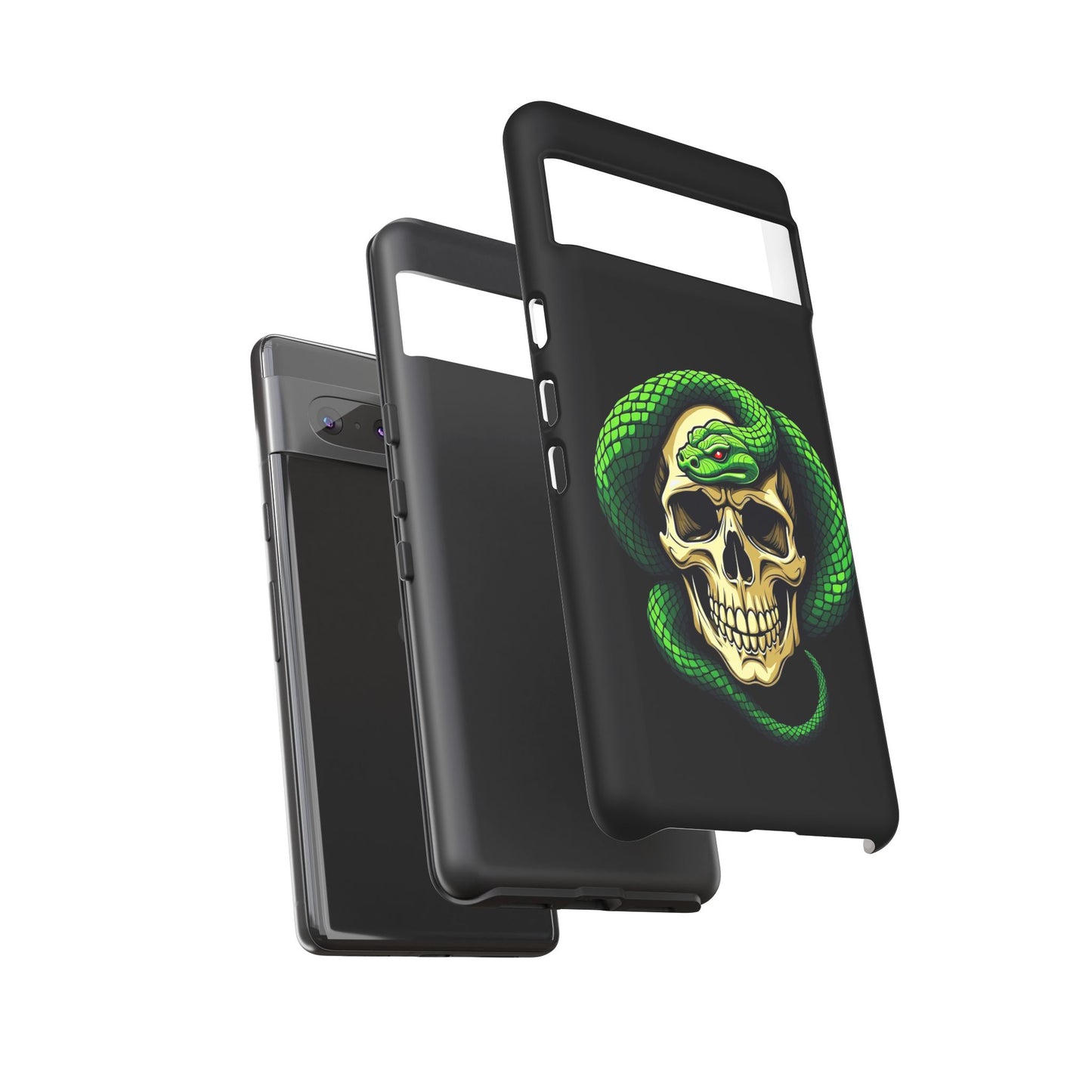 Skull & Snake Phone Case | Tough Cases, Protective Cover, Edgy Phone Accessories, Gothic Gift, Halloween Decor
