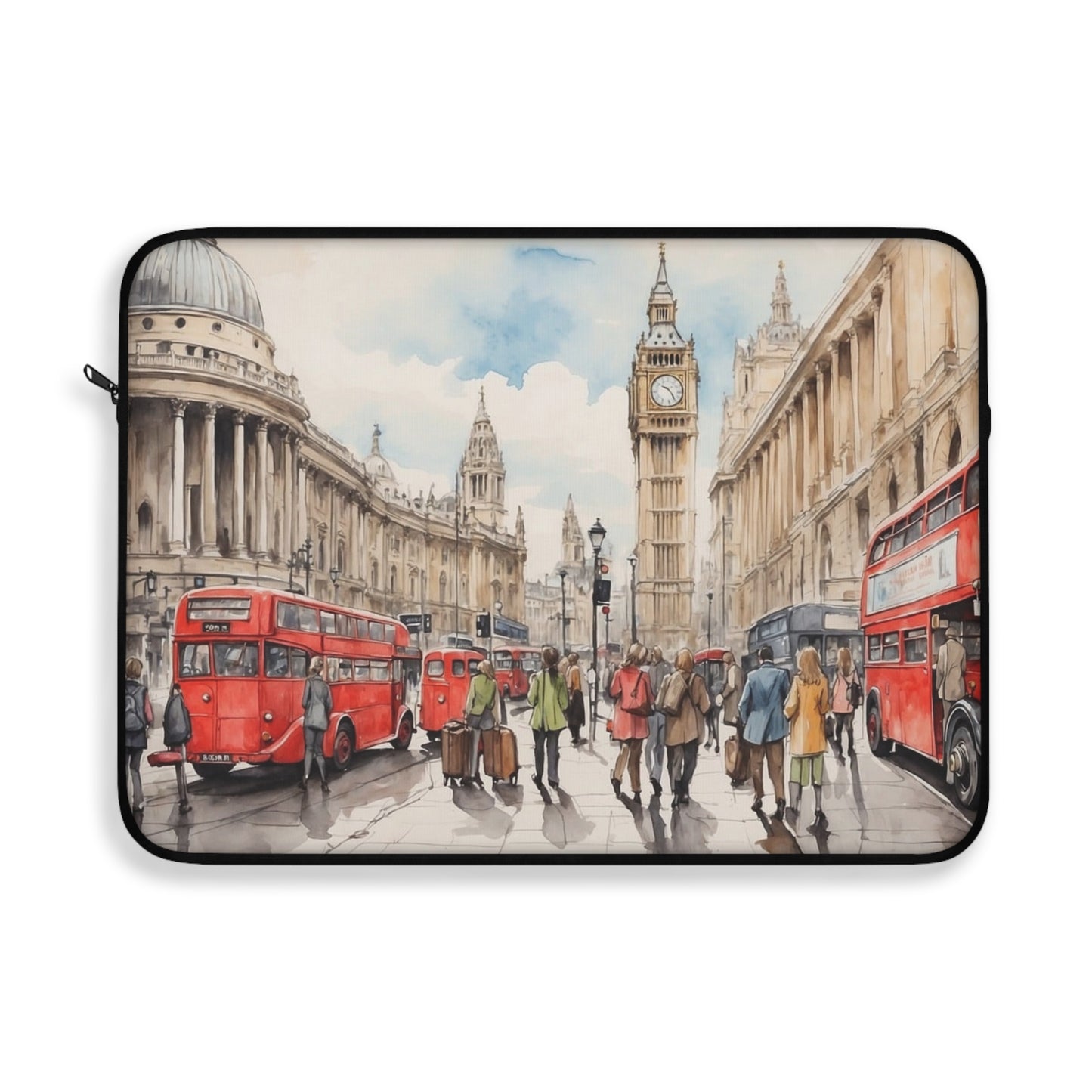 Stylish London Laptop Sleeve, Red Bus Design, Perfect for Students, Professionals, Travelers, Great Gift for Tech Lovers