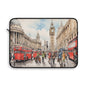 Stylish London Laptop Sleeve, Red Bus Design, Perfect for Students, Professionals, Travelers, Great Gift for Tech Lovers