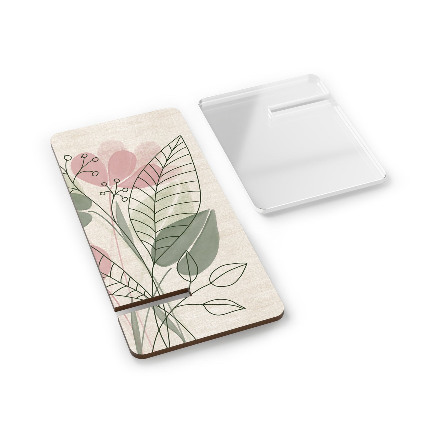 Floral Smartphone Stand, Elegant Desk Decor, Mobile Display Holder, Gift for Her, Home Office Accessory, Birthday Gift, Plant Lover Decor