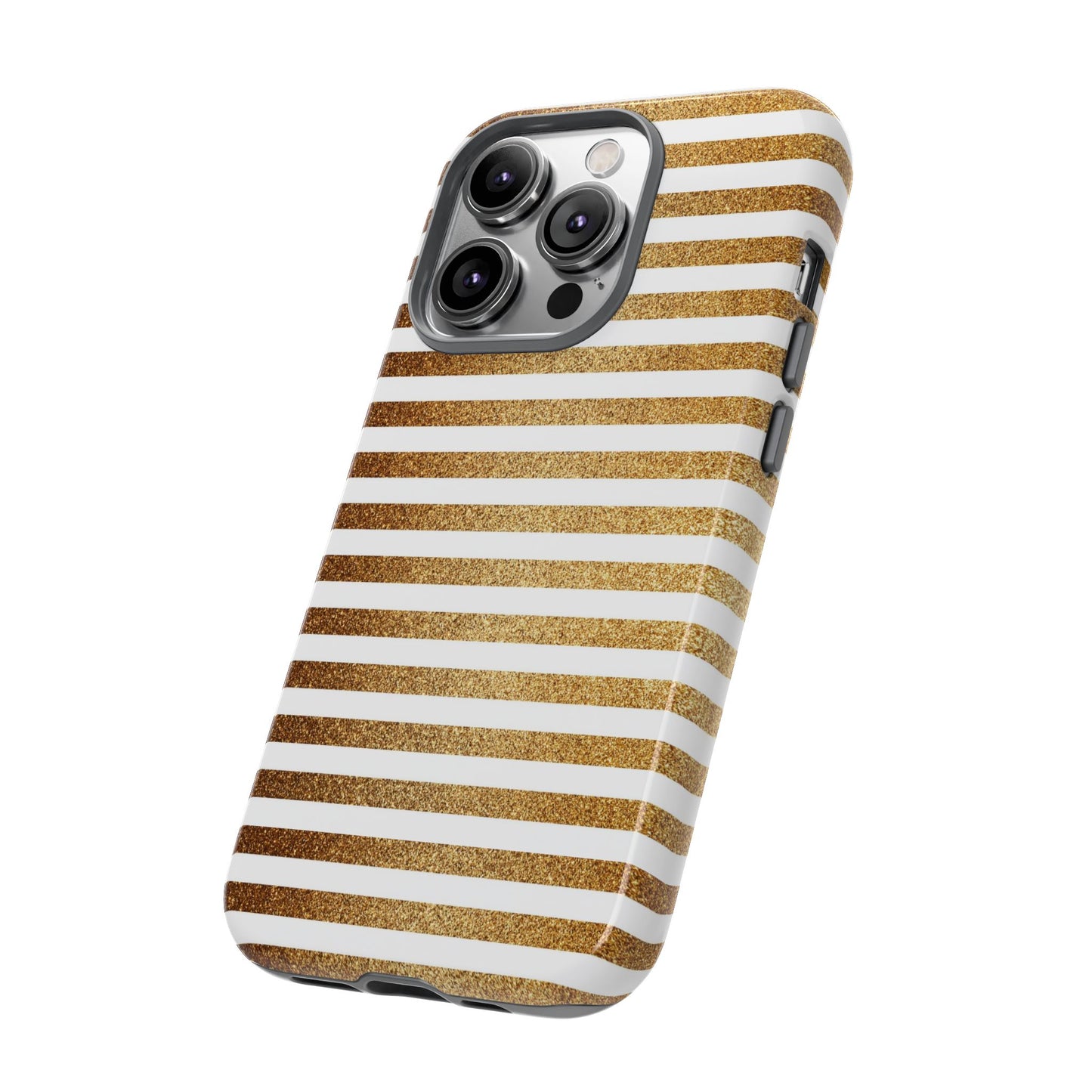 Glamorous Gold Striped Phone Case | Tough Cases, Stylish Phone Cover, Chic Accessories, Gift for Her, Fashionable Tech