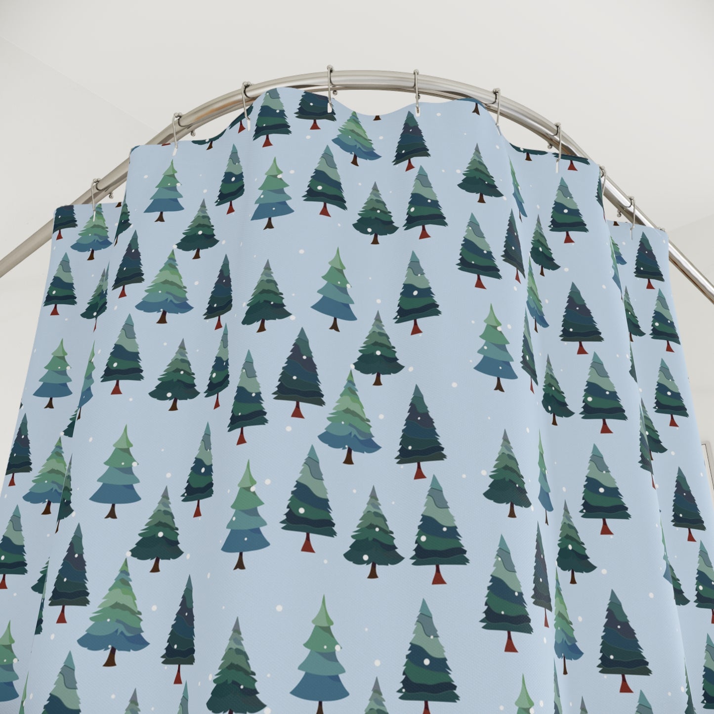 Winter Tree Shower Curtain, Christmas Decor, Bathroom Accessories, Holiday Gift, Nature-Inspired Bathroom