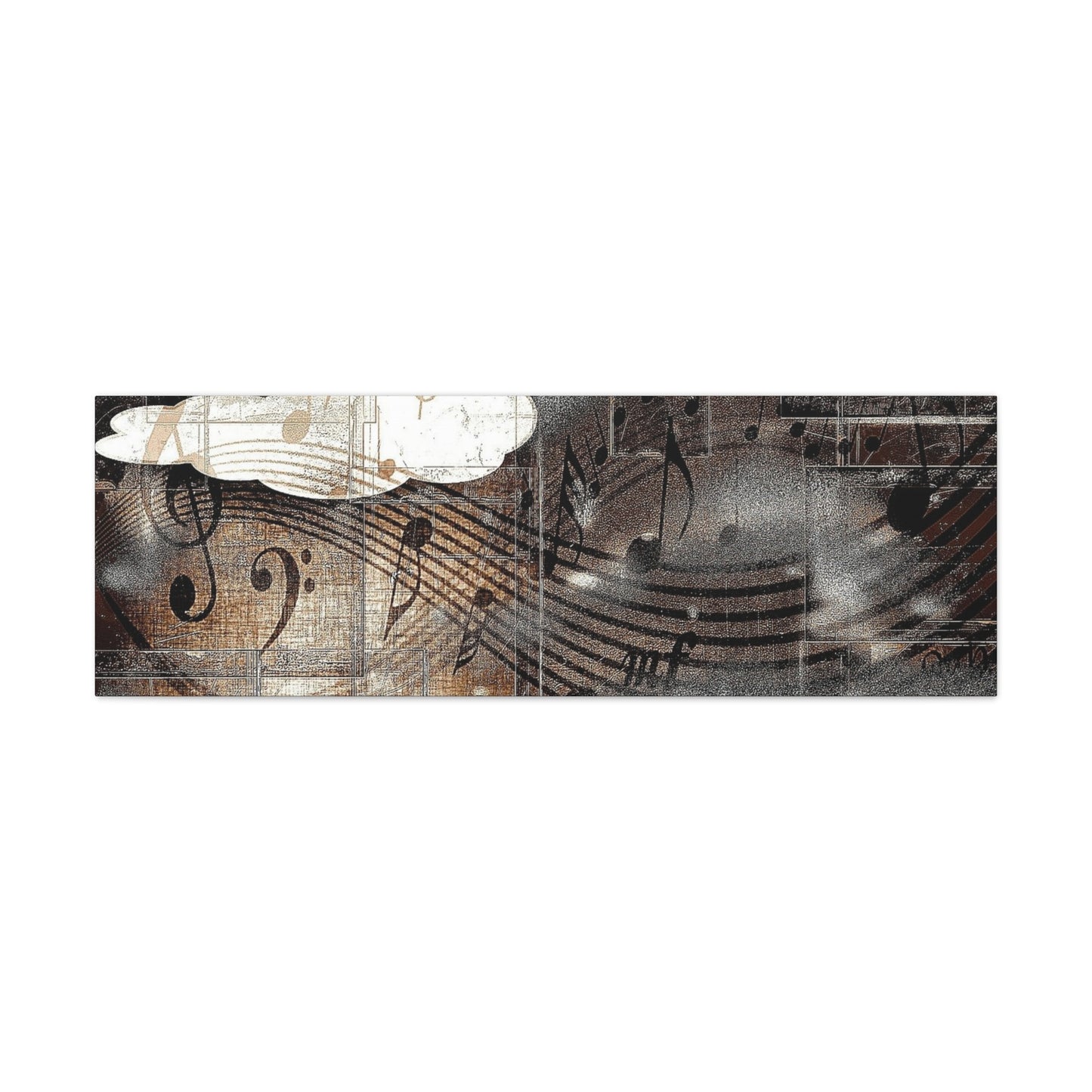 Abstract Musical Notes Matte Stretched Canvas Art (1.25")