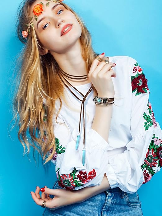 3 Pcs Western Jewelry for Women Bohemian Turquoise Jewelry Set Women Country