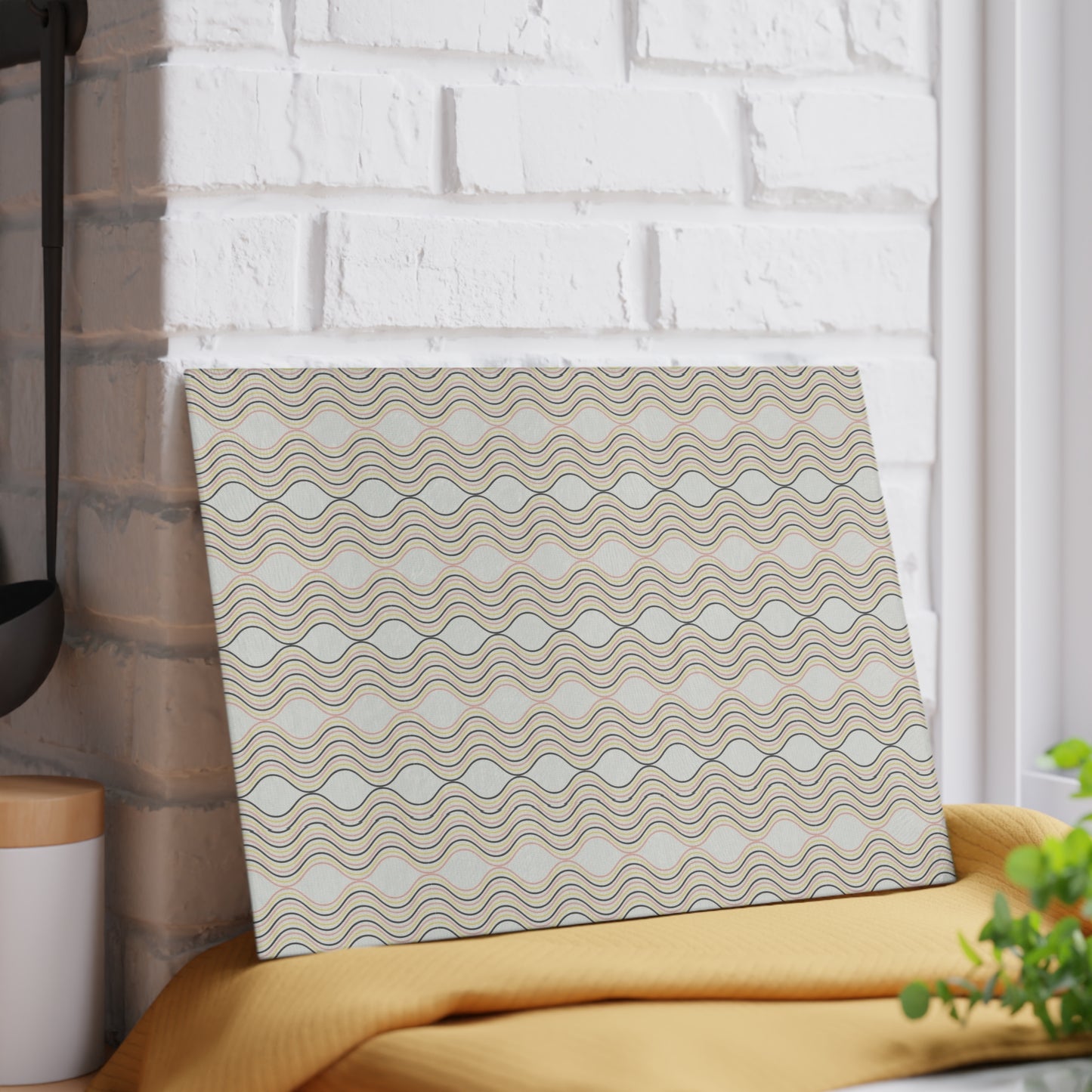 Boho Wave Glass Cutting Board, Kitchen Decor, Gift for Home Chef, Housewarming Present, Unique Cooking Essential, Modern Serveware