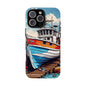 Colorful Fishing Boat Phone Case | Nautical Gift, Marine Design, Coastal Aesthetic, Summer Vibes, Sea Lover's Accessory