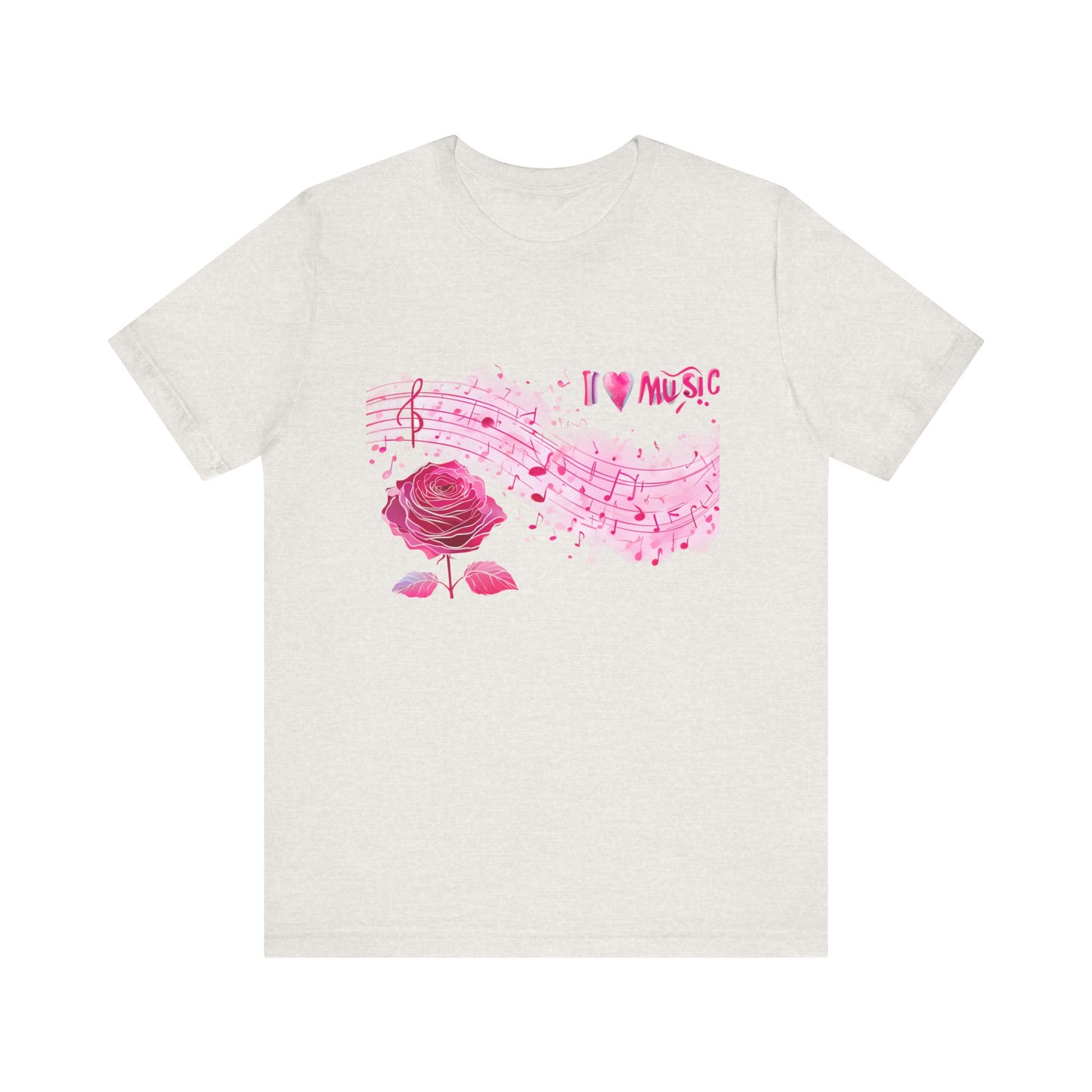 I Love Music Tee, Music Lover Shirt, Floral Music Notes Top