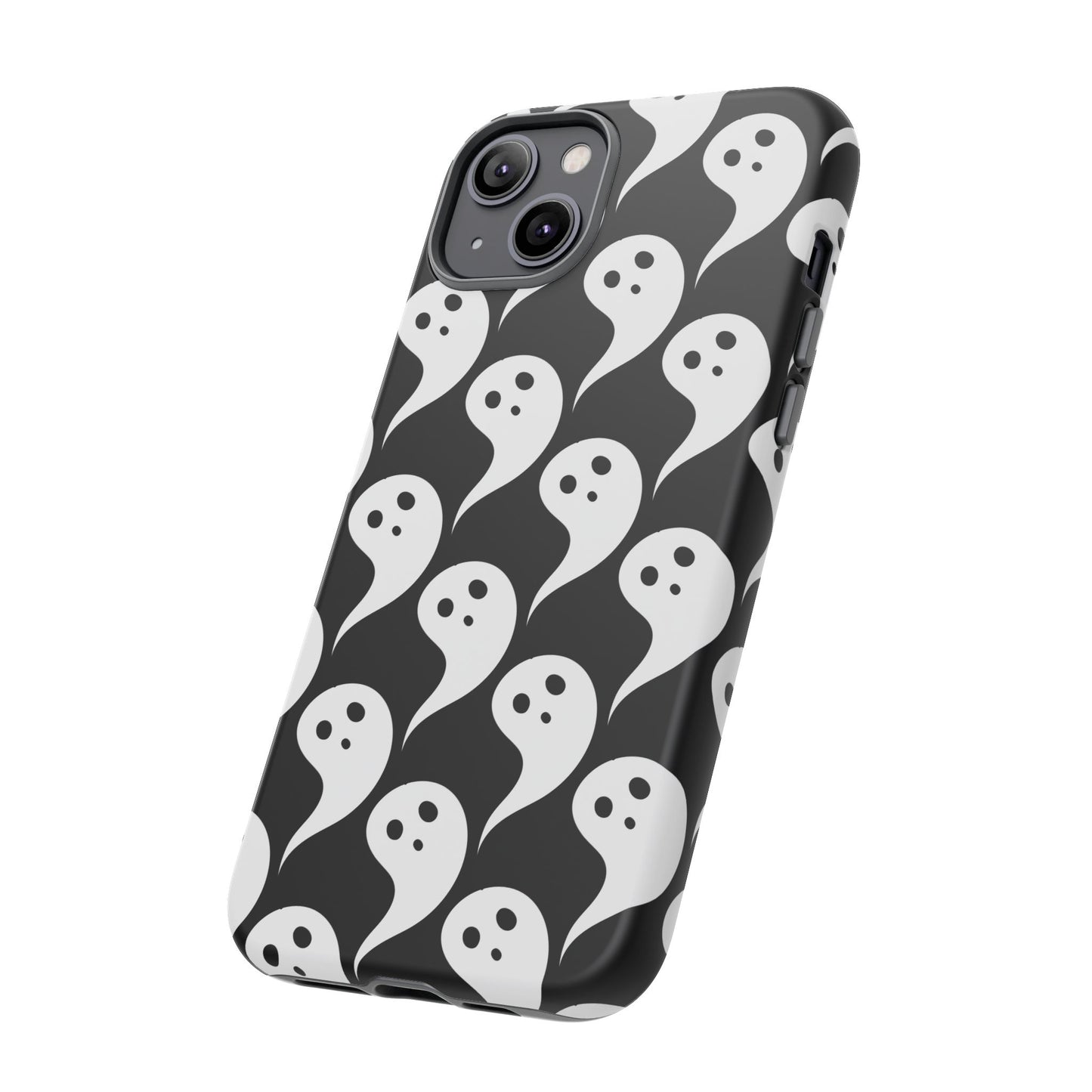 Ghost Pattern Phone Case, Cute Ghost Cell Phone Cover, Halloween Accessory, Spooky Gift, Black and White Phone Case