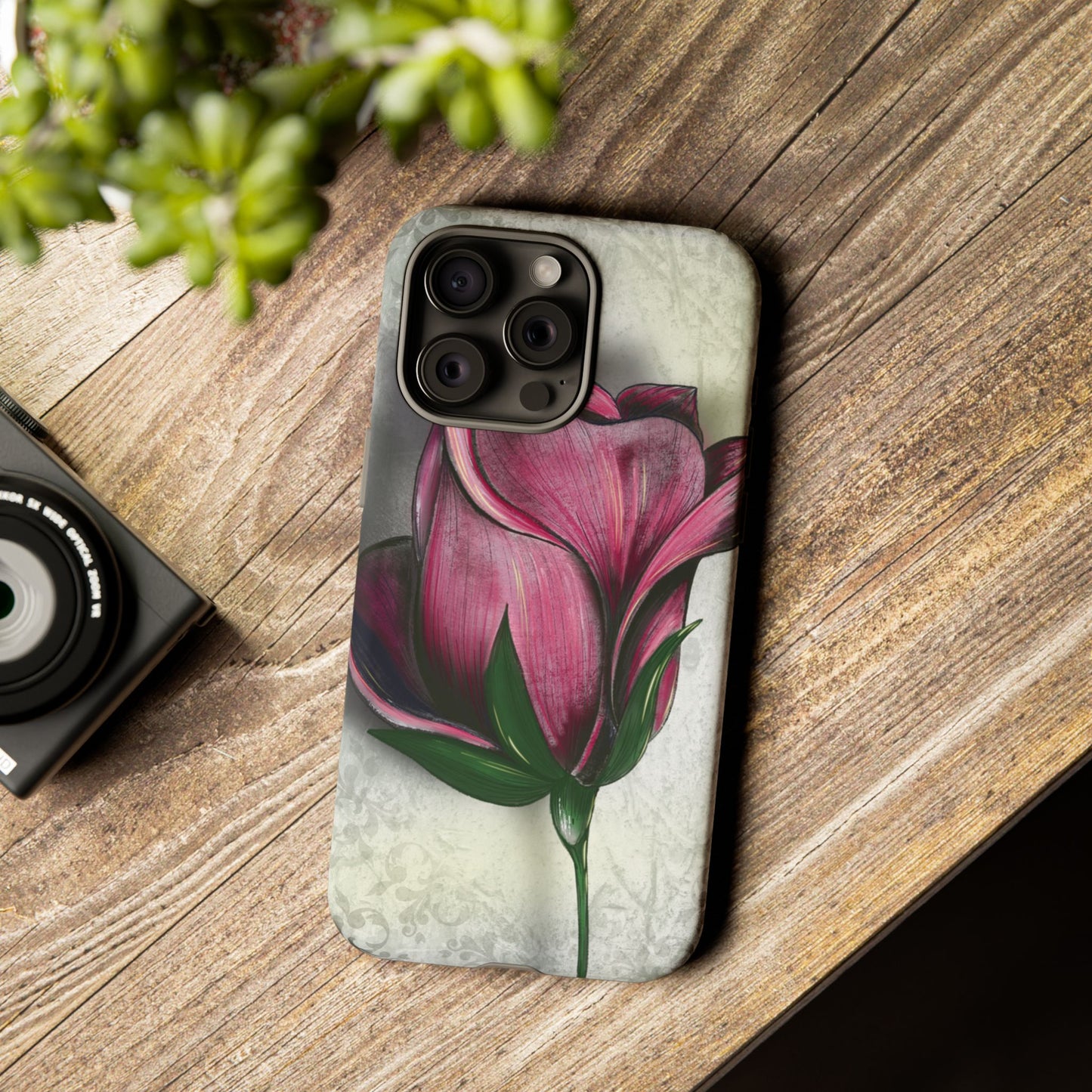 Rose Phone Case – Tough Cases, Floral Phone Cover, Gift for Her, Minimalist Design, Nature Lover's Accessory, Birthday Gift Idea