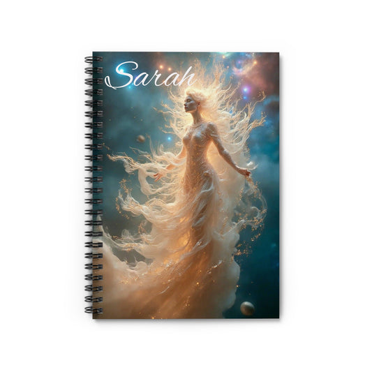 Personalized Cosmic Dream Spiral Notebook - Ruled Line, Journal, Gift for Students, Writers, Creative Minds, Starry Night, Custom Name