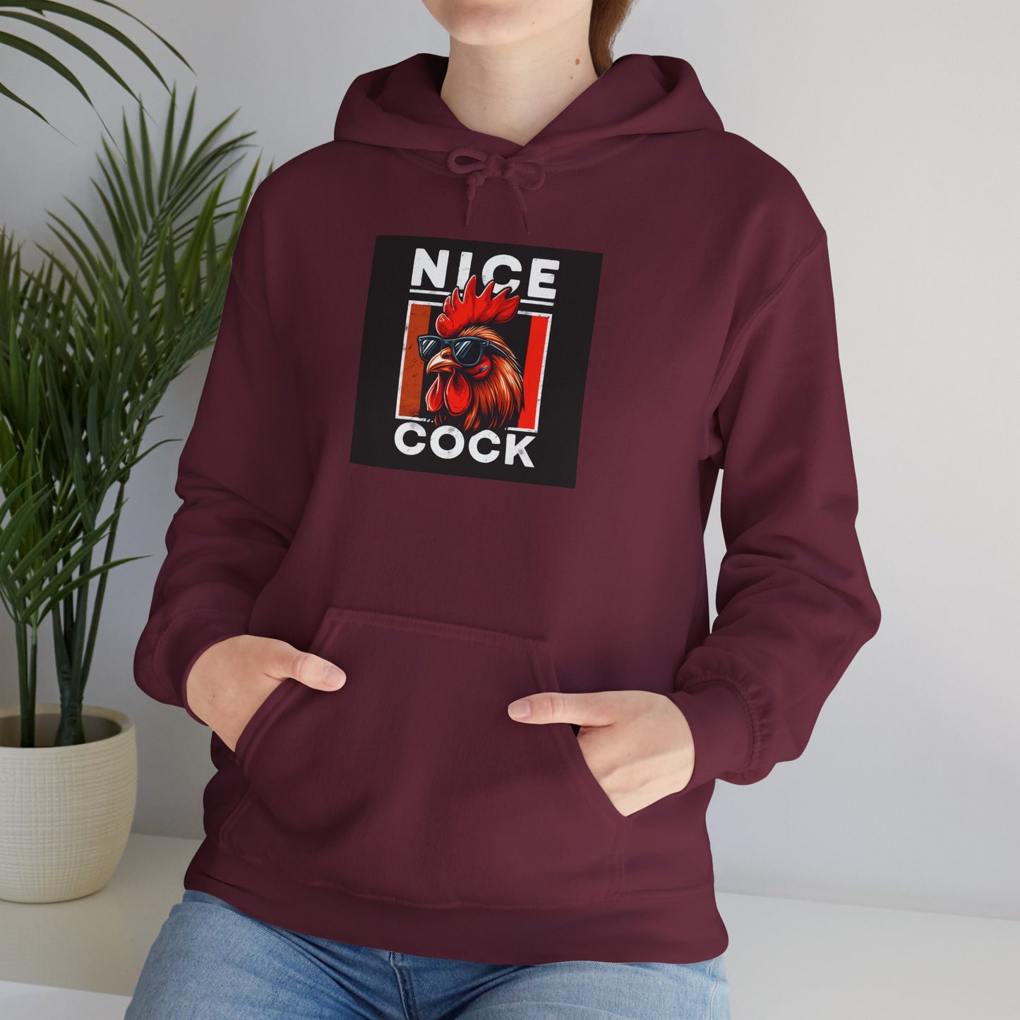 Rooster Graphic Hoodie – "Nice Cock" Bold Farmhouse Pullover