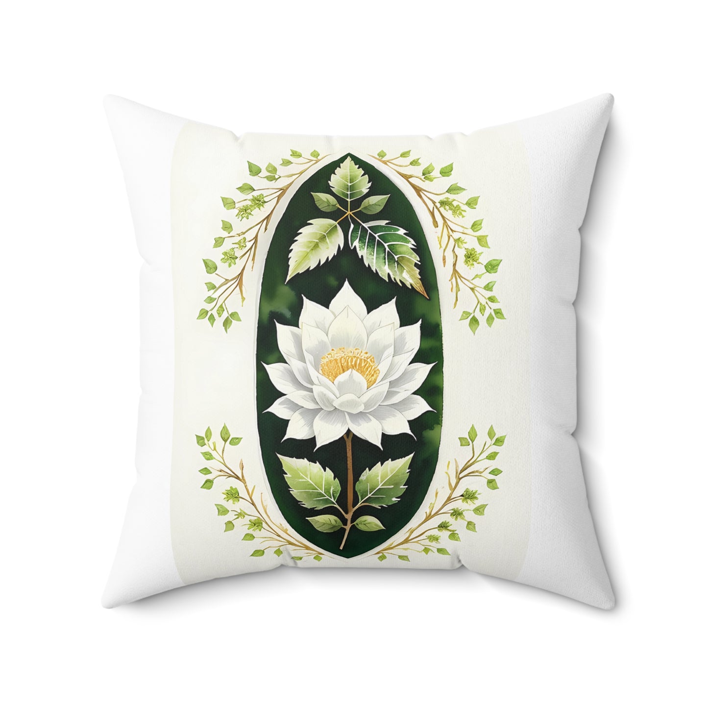 Botanical Lotus Throw Pillow, Home Decor, Floral Cushion, Nature Inspired Decoration, Gift for Plant Lovers