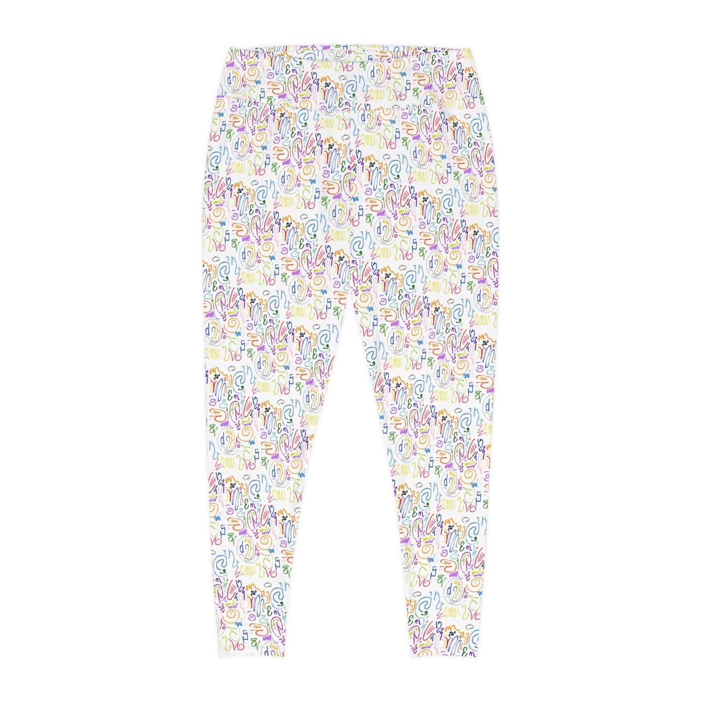 Vibrant Plus Size Leggings, Colorful AOP Activewear, Soft Stretchy Yoga Pants, Unique Pattern Leggings, Comfortable Everyday Fashion