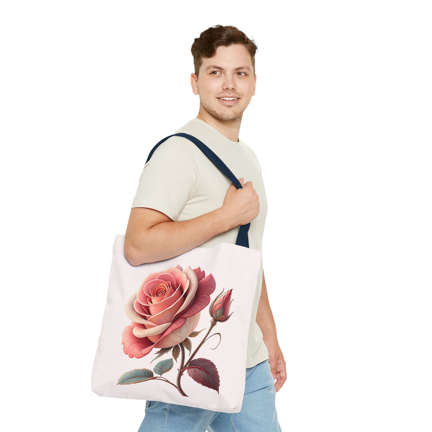 Romantic Floral Tote Bag, Rose Design, Chic Bag, Stylish Carryall, Perfect Gift for Her, Everyday Use, Eco-Friendly