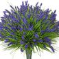 20 Bundles Artificial Plants Outdoor, UV Resistant Fake Flowers， Realistic Faux Lavender Shrubs for Porch Garden Window Box Home Decoration (Purple)