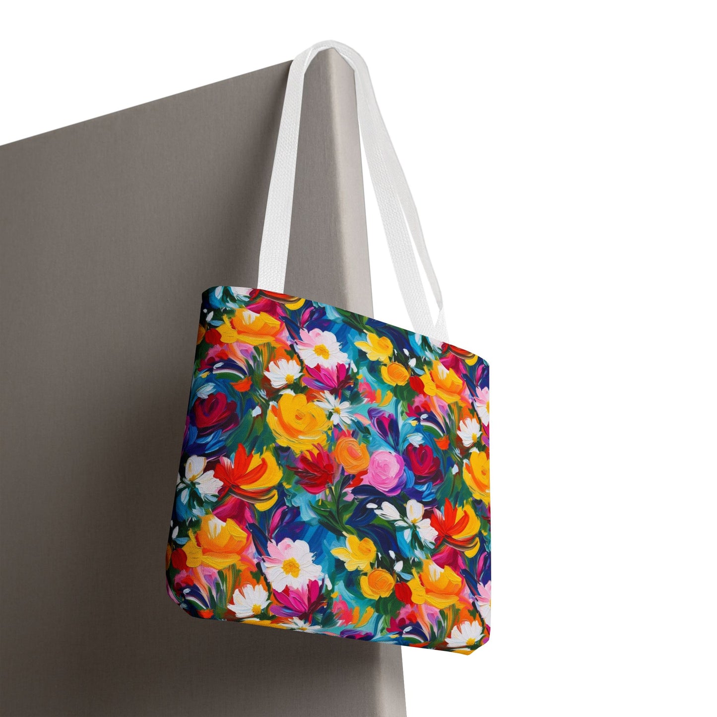 Colorful Floral Tote Bag — Vibrant All-Over Print Shopper