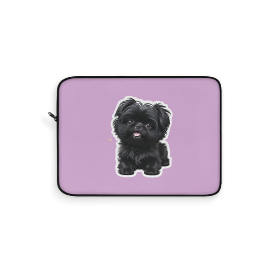 Cute Puppy Laptop Sleeve with Adorable Dog Design, Dog Lover Gift, Laptop Case, Pet Owner Accessory, Pink Sleeve