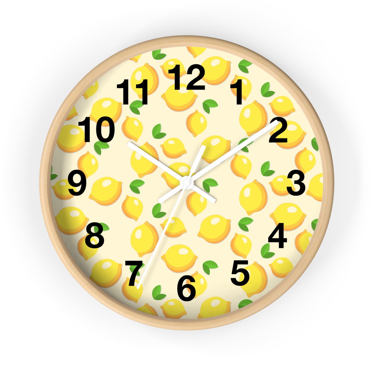 Lemon Pattern Wall Clock – Bright Citrus Kitchen Clock
