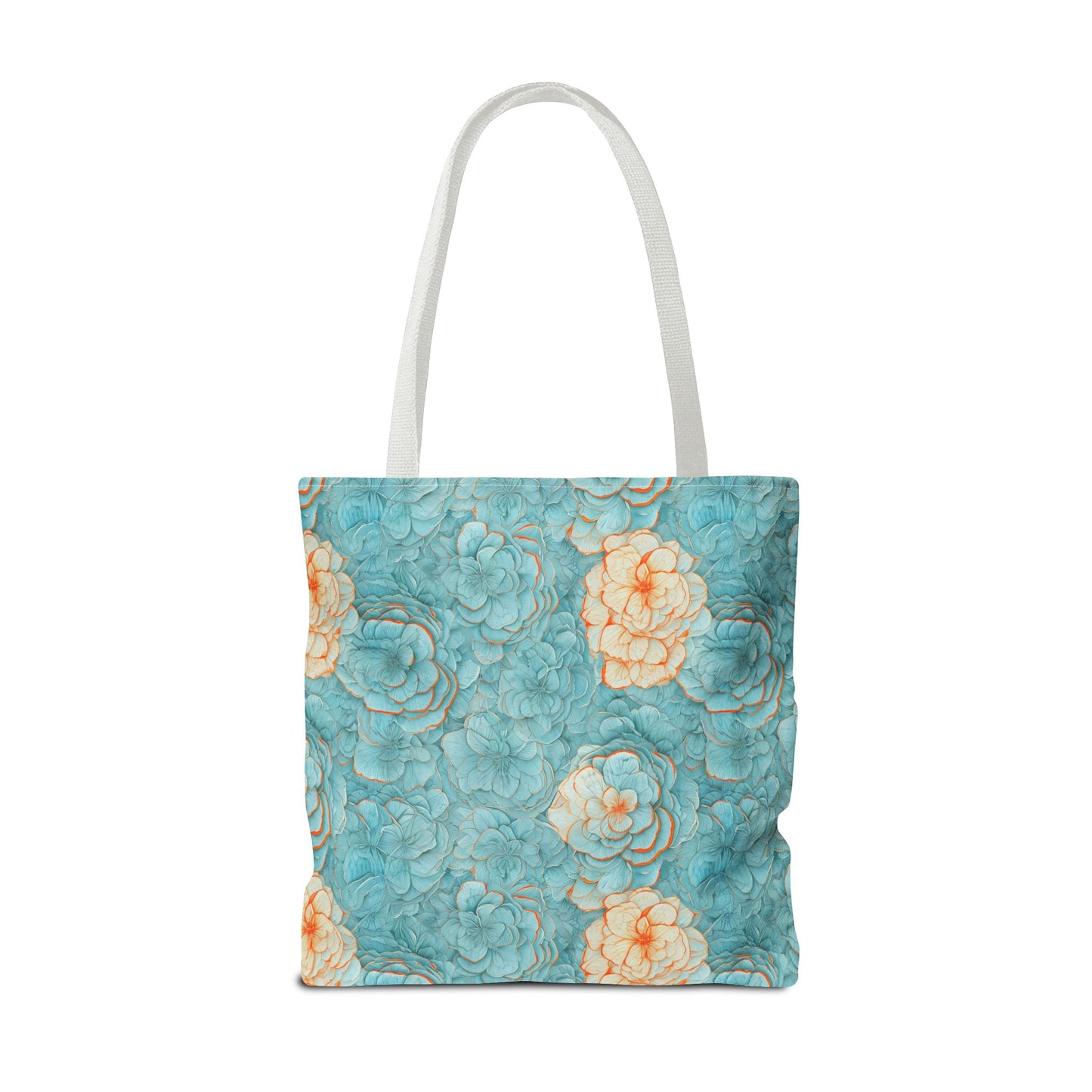 Floral Watercolor Tote Bag — Teal Succulent Pattern