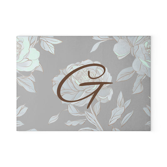 Personalized Floral Glass Cutting Board, Monogram Kitchen Decor, Custom Gift for Home Chef, Wedding Gift, Housewarming Present, [...]