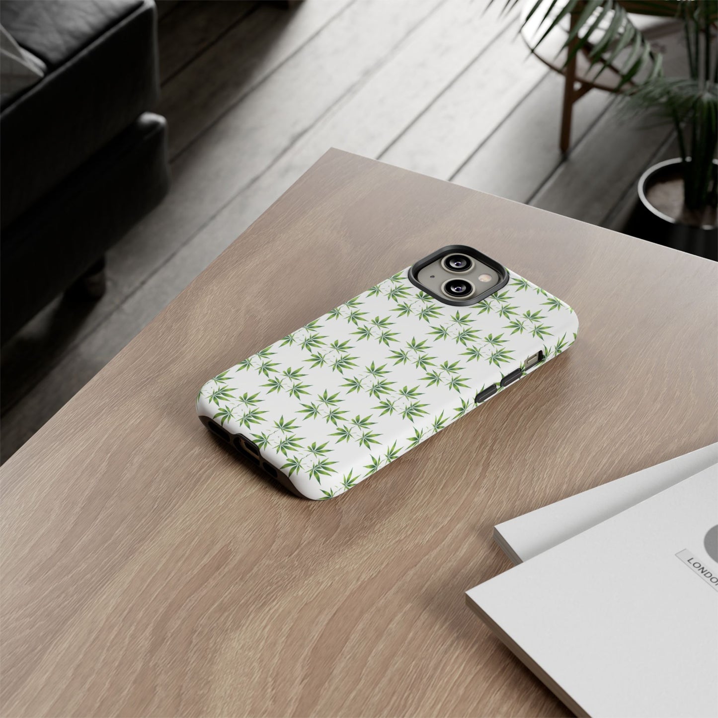 Stylish Phone Case with Cannabis Leaf Design, Durable Phone Cover, Gift for Stoner Friends, Unique Phone Accessory, Nature-Inspired Design