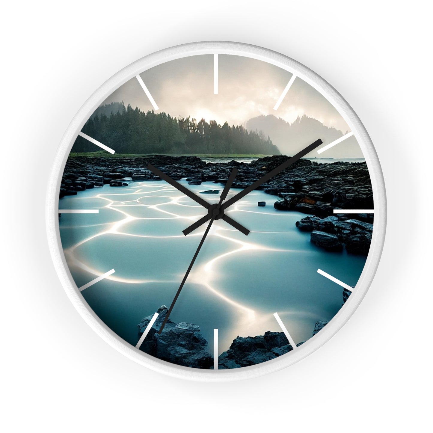Serene Nature Wall Clock - Tranquil Home Decor for Nature Lovers, Modern Timepiece for Gifts, Office, Living Room, Quartz Clock