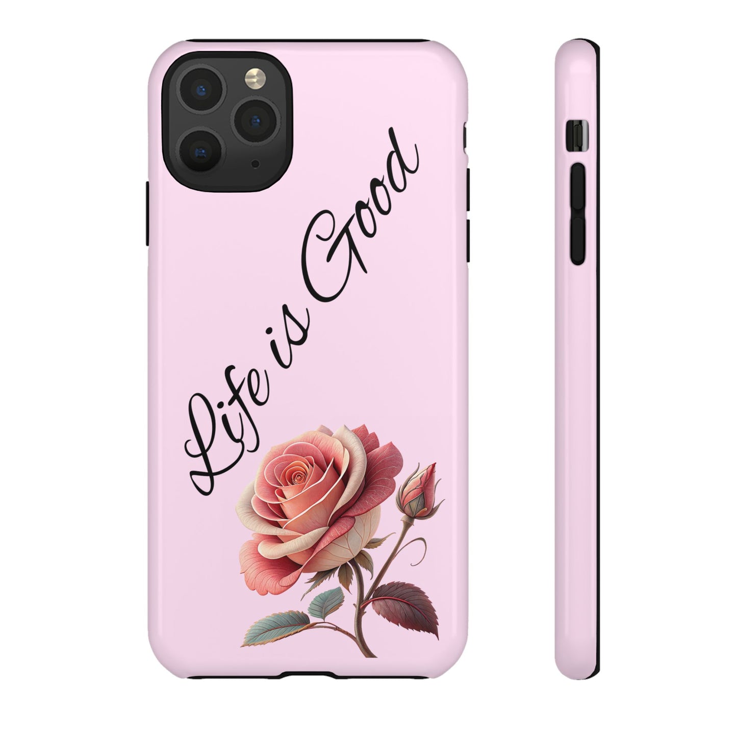 Roses & Positivity Phone Case - Floral Design, Life is Good, Tough Cases for Everyday Wear, Gift for Friends, Mother's Day, Spring [...]