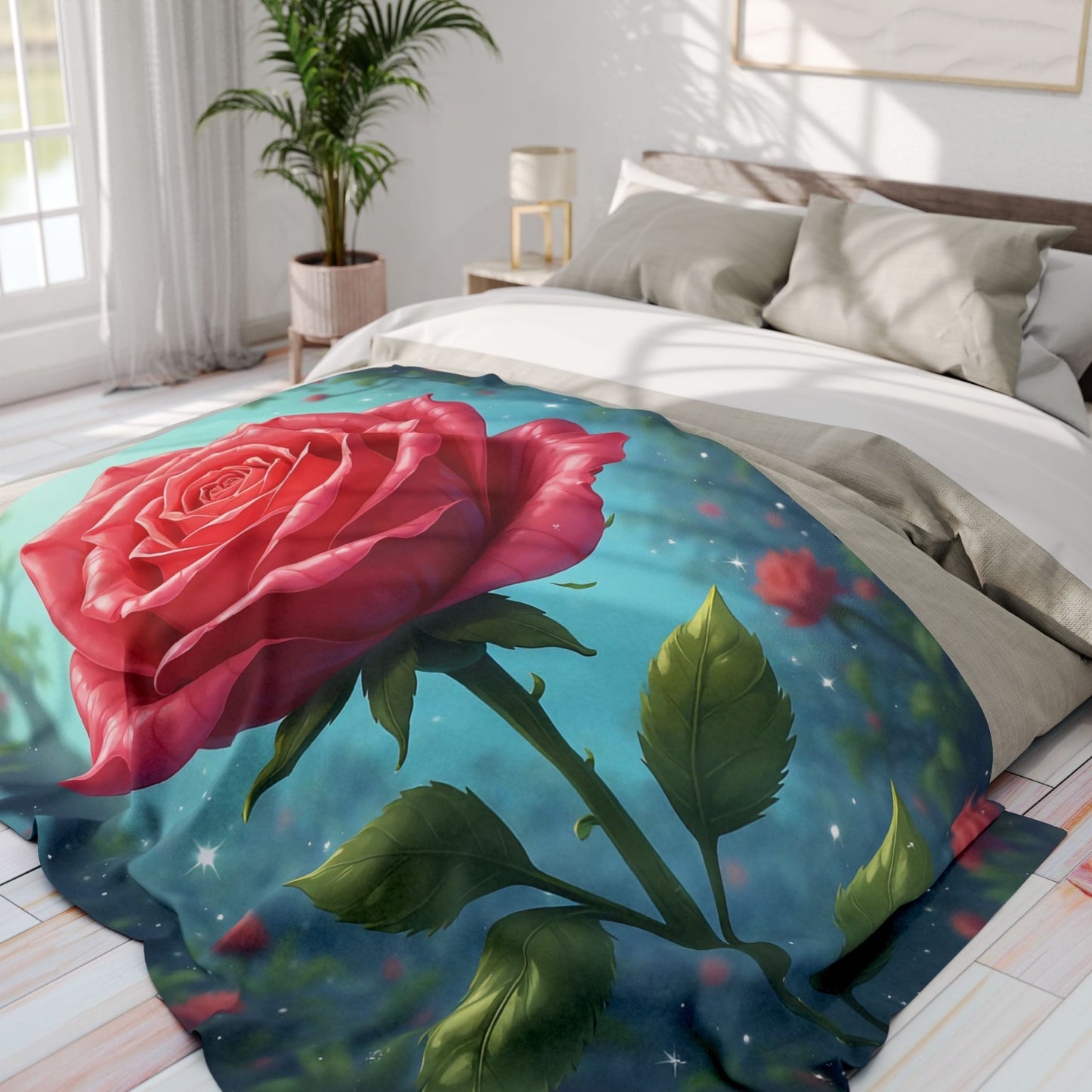 Rose-Themed Arctic Fleece Blanket - Cozy Home Decor, Gifts for Her, Floral Blanket, Romantic Decor, Perfect for All Seasons
