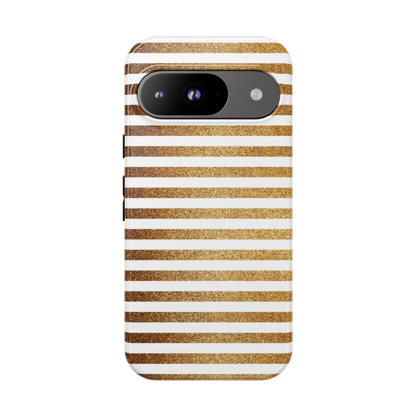 Glamorous Gold Striped Phone Case | Tough Cases, Stylish Phone Cover, Chic Accessories, Gift for Her, Fashionable Tech