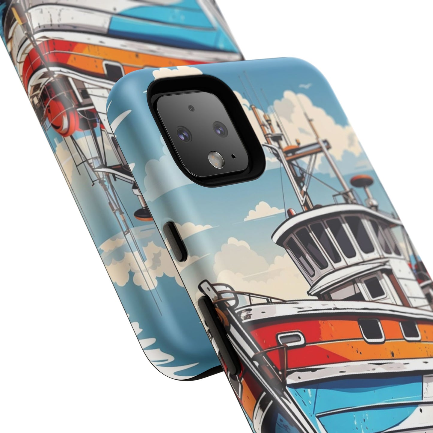 Colorful Fishing Boat Phone Case | Nautical Gift, Marine Design, Coastal Aesthetic, Summer Vibes, Sea Lover's Accessory