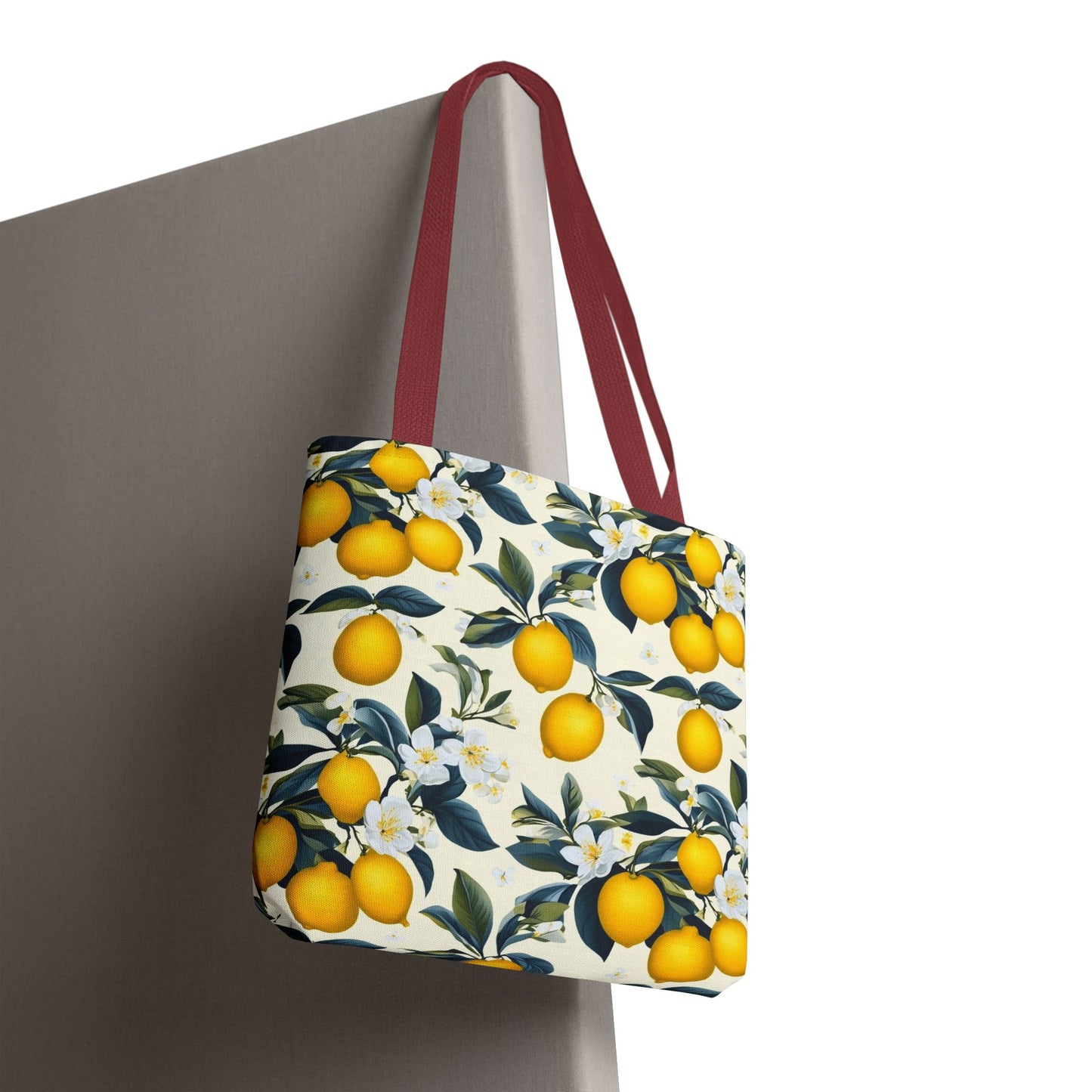 Lemon Blossom All-Over Print Tote Bag — Citrus Floral Market Bag